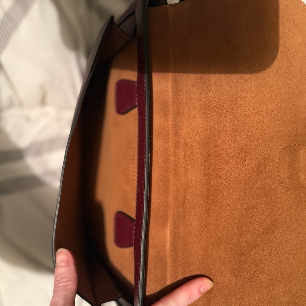Burberry Deep Red Large Leather Satchel - Picture 9 of 9
